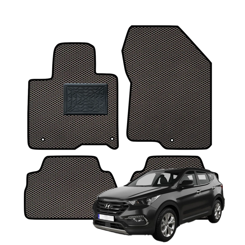 Hyundai Santa Fe IV (Benzininis/Dyzelinis) 2019–2023 polimeriniai EVA kilimėliai